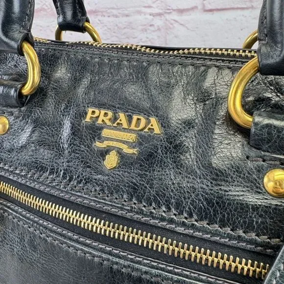 Prada Vitello Shine Leather East West Bauletto Bag - Picture 3 of 16